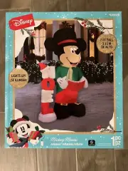 Gemmy 7’ Disney Mickey Mouse Caroling Noel Sign Airblown Christmas Inflatable