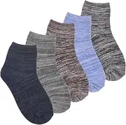 [SSKHE] 5 Pairs Warm Socks, Women's and Men's Knitted Socks, Thermal Winter Socks, black, One Size