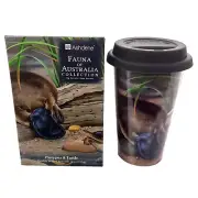 Platypus & Turtle Double Walled Bone China Travel Mug Cup Australia Souvenir