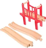 The Train Wooden Train Track Bridge Boys and Girls Wooden Railroad Tracks Accessory Kit Interactive Play Set