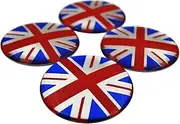 4X Union Jack UK Flag Wheel Center Cap Cover Compatible with Mini Coopers R50 R51 R52 R53 R55 R56 R57 R58 R59 R60 R61 F55 F56