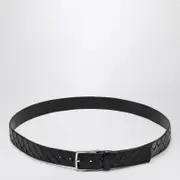 [Bottega Veneta] Black Inrecciato belt 110 EU Black