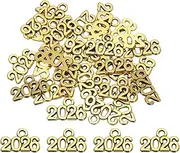 uxcell Metal Year Number Charm, Old Gold 2026 Year Charm Graduation Tassel for DIY Jewelry Making, Necklace Bracelets, Keychain, Pack of 30