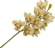 Calcifer 6 Stems (10 Flower Heads/Stem) Artificial Silk Cymbidium Orchid Bouquets Artificial Flowers for Hotel Home Party Wedding Decoration (Light Green)