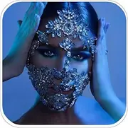 STONEFANS Rhinestone Masquerade Mask Full Face Jewelry for Women Mardi Gras Mask Crystal Face Chain Jewelry