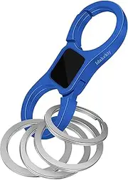[Idakekiy] Key Chain Quick Release Spring with 4 Key Rings Heavy Duty Car Keychain Organizer for Men and Women