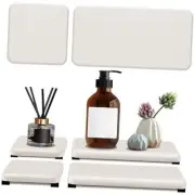 4PCS Water Absorbing Stone Tray, Quick Drying Diatomite Stone Sink Tray, White