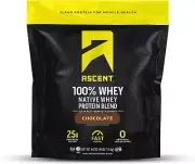 Ascent 100% Whey Protein Powder - Post Workout Whey Protein Isolate, Zero Artifi