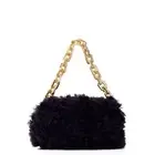 BOTTEGA VENETA 4100$ Fondant Shearling Chain Pouch Clutch / Shoulder Bag