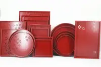 在飛比找樂天市場購物網優惠-創意定製茶盤托盤展示盒紅色實木長方托盤 茶盤 日式茶盤 茶具