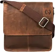 [STILORD] Mircos' Tablet Shoulder Bag Leather 9.7 Inch iPad Bag for Men Medium Large Shoulder Bag Vintage Leather Messenger Bag Genuine Leather