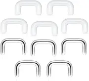 [Pierced Owl] Set of 10 Septum Ring Retainers in 316L Stainless Steel and Clear Acrylic