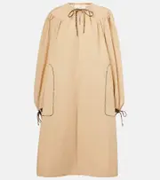 [Dries Van Noten] Dries Van Noten Gathered cotton poplin coat AU 10 beige