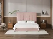 My Style Framed Headboard & Slimline Base - King / Rosewater / Drawer Base