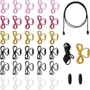 30 Pack Breakaway String Necklace Replacement Nylon Lanyard Necklace Cord with Breakaway Clasps Lanyard String Kit Necklace Rope Colored Cords for Pendants Crafts Bracelet Necklaces Jewelry Making