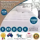 Pillowtop Mattress Underlay Topper Memory Resistant Fitted Cover 1000GSM Filling