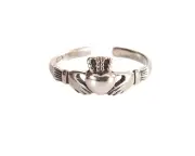 Handmade Silver Irish Claddagh Toe Ring 925 Sterling Adjustable Non Tarnish Open