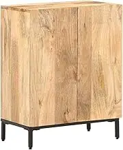 Solid Mango Wood Sideboard Cabinet, 60x35x77 cm, Buffet Storage for Hallway Furniture
