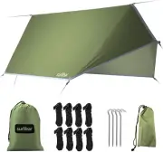 Hammock Tent Rain Fly-Camping Hammock Outdoor Tarp-Small Door Design-Keep Side W