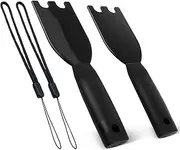 [Orizizhic] 2 Pcs Indoor Spatula Grill Scraper Compatible with George Foreman and Most Grooved Indoor Grills, Easy Cleaner Tool bbq Grill Scraper with 2 Lanyards, Non-Stick Surfaces