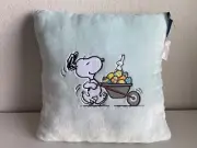 PEANUTS SNOOPY EASTER Throw Pillow 21" Decorative Pastel Blue Bunny Soft NEW