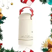 Christmas Water Bottle Stainless Steel Insulated Water Bottle Christmas Kids Insulated Water Bottle with Elk Handle Mini Water Bottle Kids Adults Gifts for Christmas 270ml