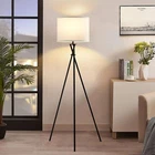 61'' Modern Tripod Floor Lamp for Living Room, Bedroom & Office - Black Stand...