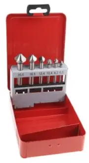 RS Pro HSS COUNTERSINK DRILL BIT SET 6Pcs 6.3-20.5mm Metric, 90° Angle, 3-Flutes