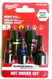 Milwaukee 49-66-4563 5 Piece Shockwave Magnetic Insert Nut Driver Set