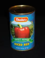 Moody Dunbar Diced Red Peppers - 15 oz., 24 cans per case