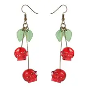 Skull Cherry Earrings/Red Skulls Earrings/Halloween earrings/funky spooky quirky