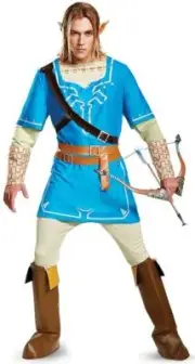 Link Breath Wild Legend Zelda Nintendo Fancy Dress Halloween Adult Costume