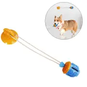 Nevenka Dog Chew Suction Cup Toys Dog Tug of War Toys for Aggressive Chewers-BlueYellow