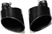 Exhaust Tips Compatible For A3 A4 A5 A6 A7 Upgrade RS3 RS4 RS5 RS6 Look Tailpipe 304 Stainless Steel Car Muffler Tip Nozzle(Black C 57mm)