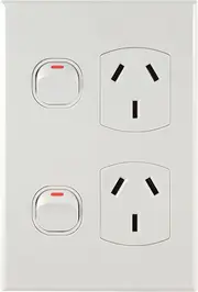 Connected Switchgear GEO Vertical Double Powerpoint White