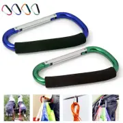 4 Pack Grocery Bag Holder Handle Aluminum Carabiners Strong Large Stroller Hooks