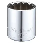 Westward Socket, Steel, Chrome, 27 mm 53YU78 Westward 53YU78 27mm 190735952825