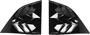 ABS Carbon Fiber Car Rear Window Blind Shades Louver Vent Window Cover Stickers Accessories Compatible For Dodge Challenger 2010+(Black)