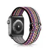 Nevenka Stretchy Solo Loop Strap 38/40/41mm 42/44/45mm Adjustable Elastics Weave Strap for iWatch Series7/6/5/4/3/2/1 SE-Color Bar
