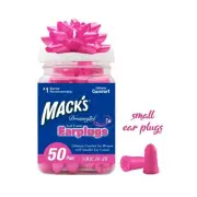 Mack's Dreamgirl Soft Foam Earplugs 50 Pair Pink Small Ear Plugs Sleeping