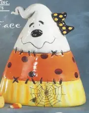 Ceramic Bisque~ Ready to Paint~ LRG Kandi Corn with Smiley/Grumpy Faces 11" tall