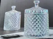 Kirkton House Apothecary Jar/Storage Set 2 Iridescent Rainbow Shiny Glass