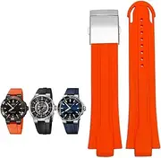 [EKSIL] 24mm*12mm Lug End Rubber Waterproof Watchband For Oris Wristband Silicone Watch Strap Stainless Steel Folding Clasp
