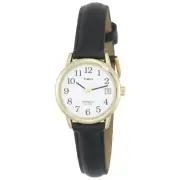 Timex Women's Indiglo Watch Gold with Date, Leather Band