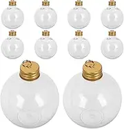Toddmomy Christmas Drink Balls 10pcs 250ml Xmas Booze Tree Ornaments Christmas Fillable Drink Ornaments Plastic Clear Candy Jar Sphere Bulbs Box