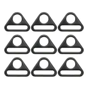 Triangle D Rings, 12 Pcs 1 Inch Triangle Buckle Adjuster, Dark Black