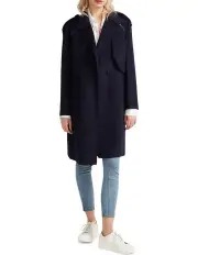 [Belle & Bloom] Palm City Wool Blend Coat in Navy