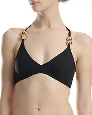 [Wolford] Women's Standard Swim Essentials-Gold Bubbles Built Up Triangle