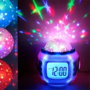 New Music Star Sky Projection Calendar Thermometer Digital Alarm Clock Projector