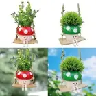 Smiley Face Flower Pot Funny Cute Swinging Planter for Table Farmhouse Home